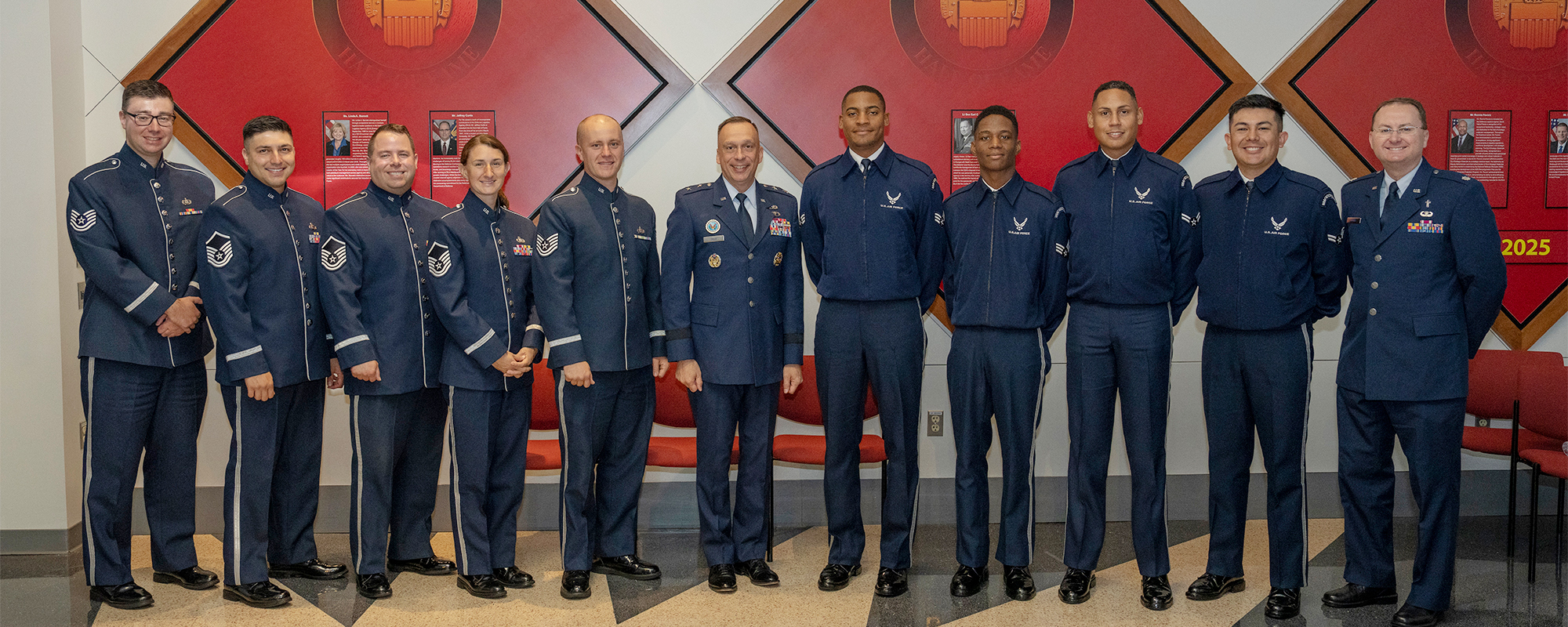 Members of DTRA celebrate the 78th birthday of the United States Air Force, Sept. 18, 2025.  Maj. Gen. Lyle K. Drew, DTRA Acting Director, led the celebration.  (DoD photo by Eugene Silvers)