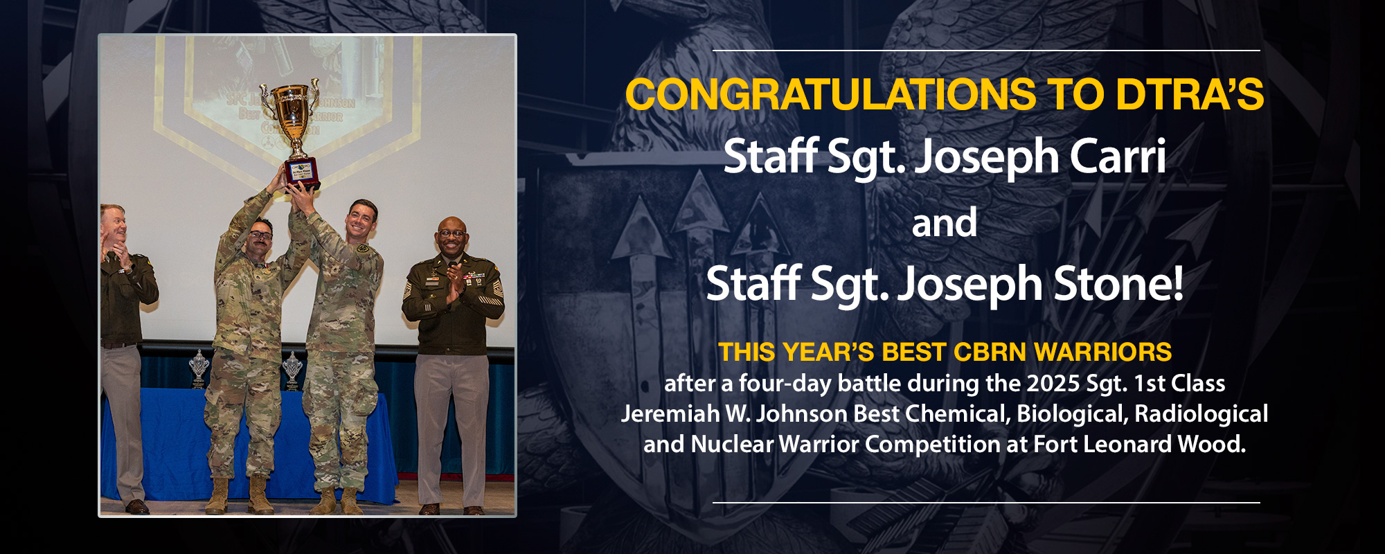 2025 Best CBRN Warriors  after a four-day battle during the 2025 Sgt. 1st Class Jeremiah W. Johnson Best Chemical, Biological, Radiological and Nuclear Warrior Competition