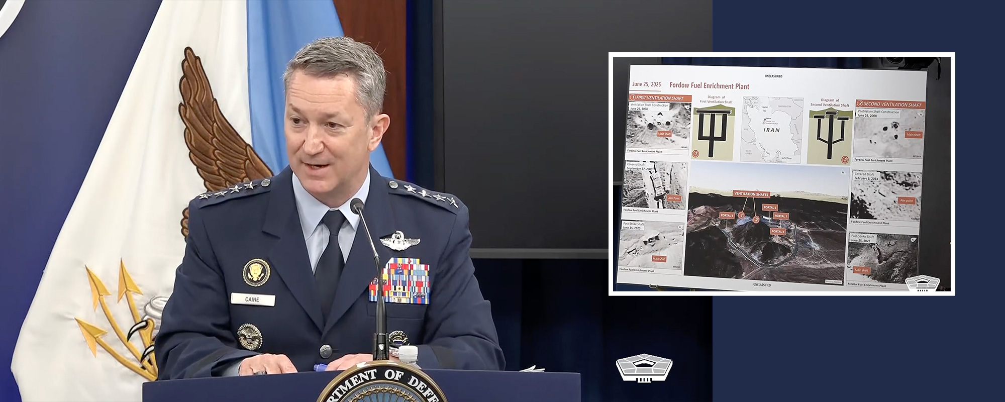 Chairman of the Joint Chiefs of Staff Gen. Dan Caine credits members from DTRA and their expertise in deeply buried underground targets.