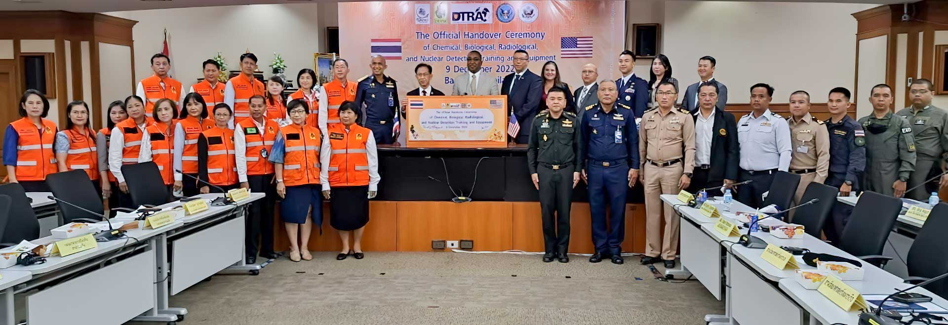 DTRA’s Building Partner Capacity team stand proudly with their Thai partners as they celebrate the completion of this latest CWMD initiative between two long-time allies in Southeast Asia.