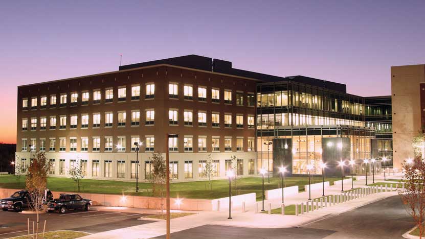 front of DTRA headquarters at night