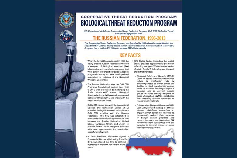 U.S. DoD CTR Program (DoD CTR) Biological Threat Reduction Engagement with THE RUSSIAN FEDERATION